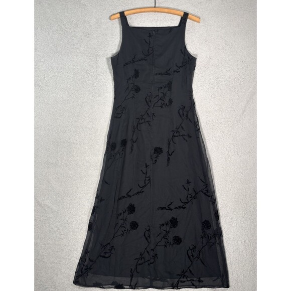 VNTG Helene Blake Women’s Dress Size M Layered Chiffon Velvet Burnout Whimsigoth - Picture 10 of 14